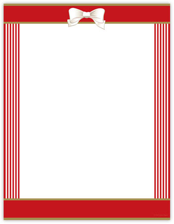 Red Ribbon Imprintable Blank Stock Holiday Letterhead by Masterpiece Studios Red Ribbon Imprintable Blank Stock Holiday Letterhead by Masterpiece Studios