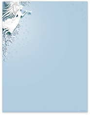 Winter Snow Angel Imprintable Blank Stock Holiday Letterhead by Masterpiece Studios