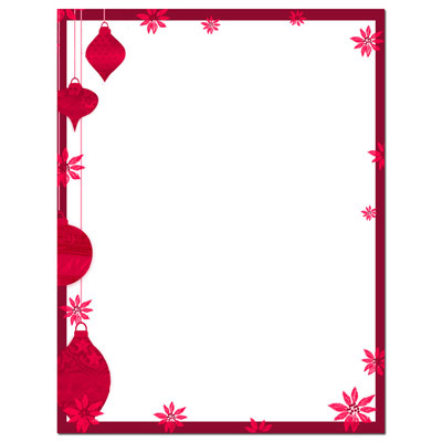 Imprintable Blank Stock - Painted Poinsettia Letterhead by Masterpiece Studios Imprintable Blank Stock - Painted Poinsettia Letterhead by Masterpiece Studios