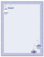 Imprintable Blank Stock - Periwinkle Ornaments Letterhead by Masterpiece Studios