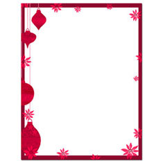 Imprintable Blank Stock - Painted Poinsettia Letterhead by Masterpiece Studios