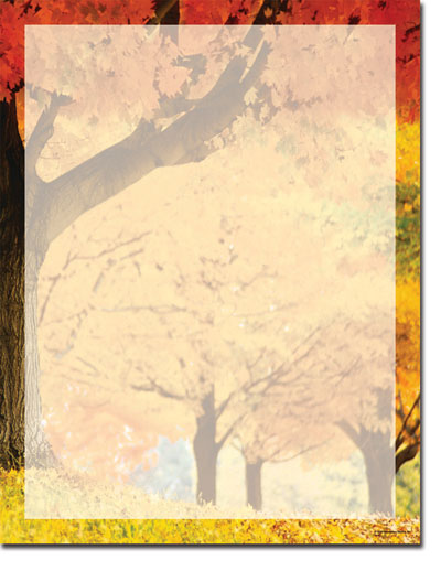 Imprintable Blank Stock - Fall Scene Letterhead by Masterpiece Studios Imprintable Blank Stock - Fall Scene Letterhead by Masterpiece Studios