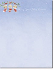 Imprintable Blank Stock - Puppies In Stockings Letterhead by Masterpiece Studios