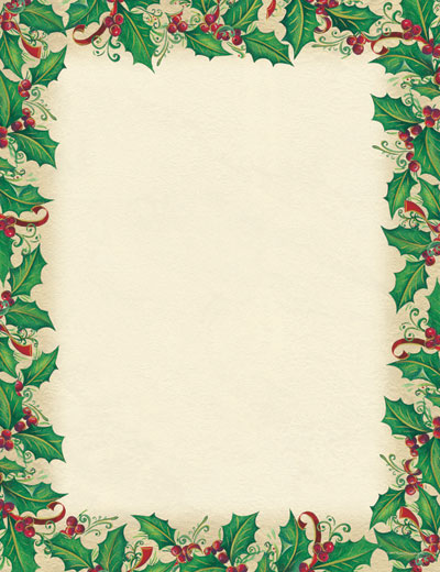 Imprintable Blank Stock - Dancing Holly Letterhead by Masterpiece Studios