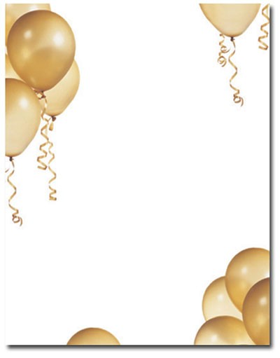Imprintable Blank Stock - Gold Balloons Letterhead by Masterpiece Studios Imprintable Blank Stock - Gold Balloons Letterhead by Masterpiece Studios