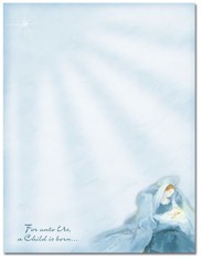 Imprintable Blank Stock - Mary With Baby Jesus Letterhead by Masterpiece Studios