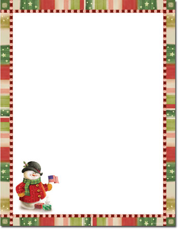 Imprintable Blank Stock - Patriotic Snowman Holiday Letterhead by Masterpiece Studios Imprintable Blank Stock - Patriotic Snowman Holiday Letterhead by Masterpiece Studios