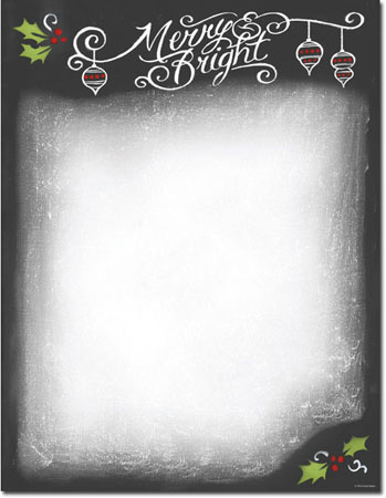 Imprintable Blank Stock - Chalkboard Holiday Letterhead by Masterpiece Studios