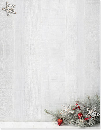 imprintable blank stock woodsy pine holiday letterhead by
