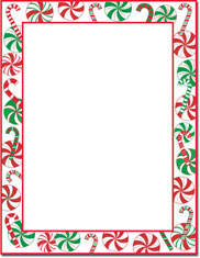 Imprintable Blank Stock - Peppermint Party Holiday Letterhead by Masterpiece Studios