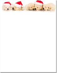 Imprintable Blank Stock - Santa Puppies Holiday Letterhead by Masterpiece Studios