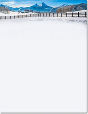Imprintable Blank Stock - Winter Fence Holiday Letterhead by Masterpiece Studios