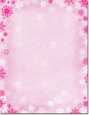 Imprintable Blank Stock - Pink Snowflake Pink Foil Letterhead by Masterpiece Studios