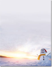 Imprintable Blank Stock - Snowman Sunset Letterhead by Masterpiece Studios
