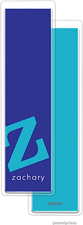 PicMe Prints - Personalized Bookmarks (Alphabet Tall - Peacock on Purple)