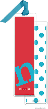PicMe Prints - Personalized Bookmarks (Alphabet Tall - Peacock on Poppy with Ribbon)