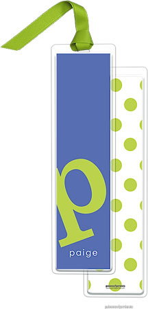 PicMe Prints - Personalized Bookmarks (Alphabet Tall - Chartreuse on Cobalt with Ribbon) PicMe Prints - Personalized Bookmarks (Alphabet Tall - Chartreuse on Cobalt with Ribbon)