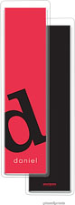 PicMe Prints - Personalized Bookmarks (Alphabet Tall - Black on Cherry)