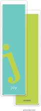 PicMe Prints - Personalized Bookmarks (Alphabet Tall - Chartreuse on Turquoise)