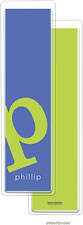 PicMe Prints - Personalized Bookmarks (Alphabet Tall - Chartreuse on Cobalt)
