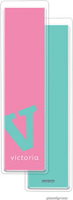 PicMe Prints - Personalized Bookmarks (Alphabet Tall - Turquoise on Bubble Gum)