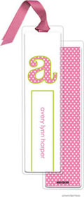 PicMe Prints - Personalized Bookmarks (Big Dots Bubblegum and Chartreuse with Ribbon)