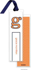 PicMe Prints - Personalized Bookmarks (Big Dots Tangerine with Ribbon)
