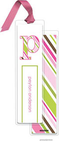 PicMe Prints - Personalized Bookmarks (Stripes Pink with Ribbon)