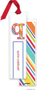 PicMe Prints - Personalized Bookmarks (Stripes Multi with Ribbon)