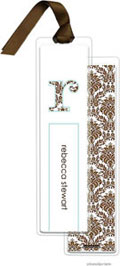 PicMe Prints - Personalized Bookmarks (Damask Chocolate and Robins Egg with Ribbon)