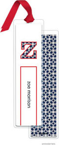 PicMe Prints - Personalized Bookmarks (Squares Navy with Ribbon)