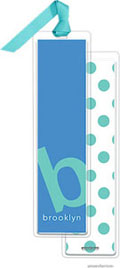 PicMe Prints - Personalized Bookmarks (Alphabet Tall - Turquoise on Ocean with Ribbon)