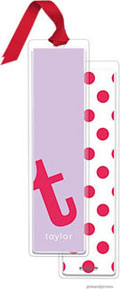 PicMe Prints - Personalized Bookmarks (Alphabet Tall - Watermelon on Grape with Ribbon)