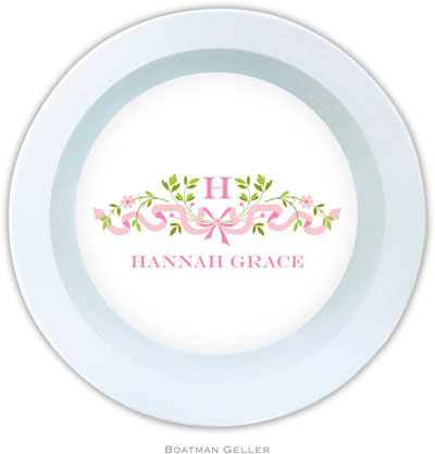 Boatman Geller - Personalized Melamine Bowls (Ribbon Pink)