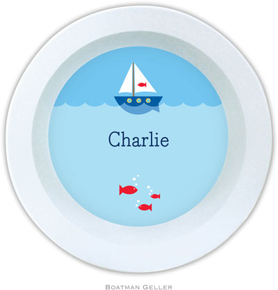 Boatman Geller - Personalized Melamine Bowls (Sailboat)