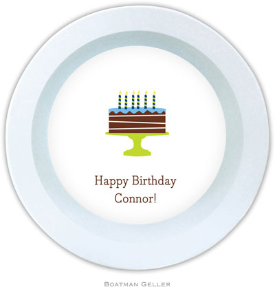 Boatman Geller - Personalized Melamine Bowls (Birthday Cake Blue)
