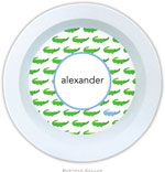 Boatman Geller - Personalized Melamine Bowls (Alligator Repeat Blue)