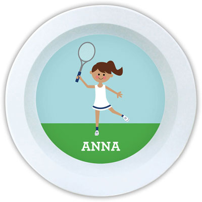 Boatman Geller - Personalized Melamine Bowls (Tennis Player - Dress)