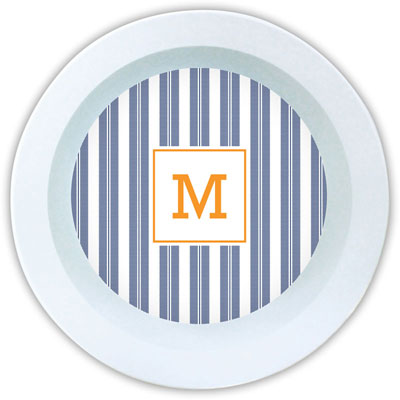 Boatman Geller - Personalized Melamine Bowls (Vineyard Stripe Navy) Boatman Geller - Personalized Melamine Bowls (Vineyard Stripe Navy)