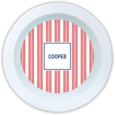 Boatman Geller - Personalized Melamine Bowls (Vineyard Stripe Cherry)