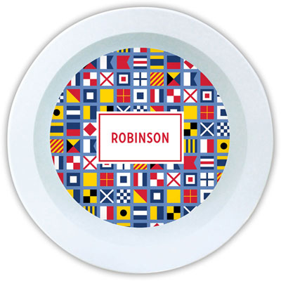 Boatman Geller - Personalized Melamine Bowls (Nautical Flags) Boatman Geller - Personalized Melamine Bowls (Nautical Flags)