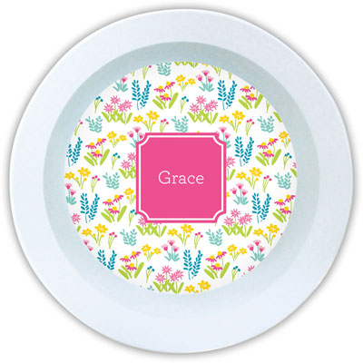 Boatman Geller - Personalized Melamine Bowls (Flower Fields Pink) Boatman Geller - Personalized Melamine Bowls (Flower Fields Pink)