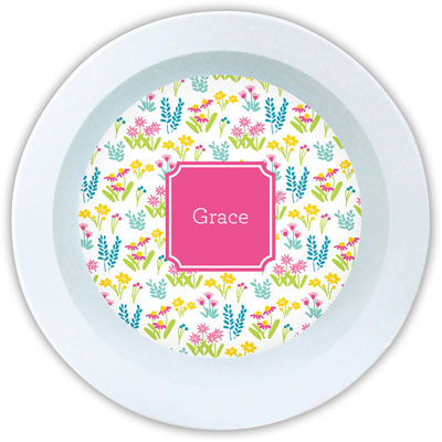 Boatman Geller - Personalized Melamine Bowls (Flower Fields Pink)