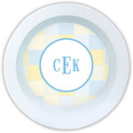 Boatman Geller - Personalized Melamine Bowls (Seersucker Patch Light Blue)