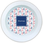 Boatman Geller - Personalized Melamine Bowls (Happy Anchor Blue)