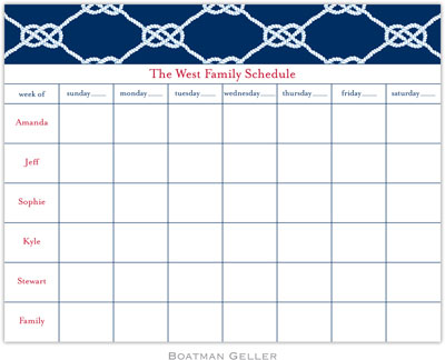 Boatman Geller Calendar Pads - Nautical Knot Navy