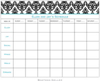 Boatman Geller Calendar Pads - Madison Damask White with Black