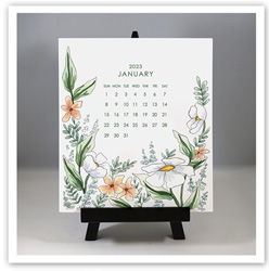 Flower & Vine - Watercolor Floral 2023 Desk Calendar & Easel