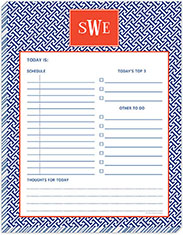 Daily Planner Pads by Kelly Hughes Designs (Greek Key Navy)