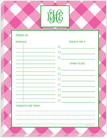 Daily Planner Pads by Kelly Hughes Designs (Pink Check) Daily Planner Pads by Kelly Hughes Designs (Pink Check)